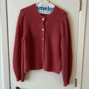 Boden Pink Button-Up Sweater Cardigan